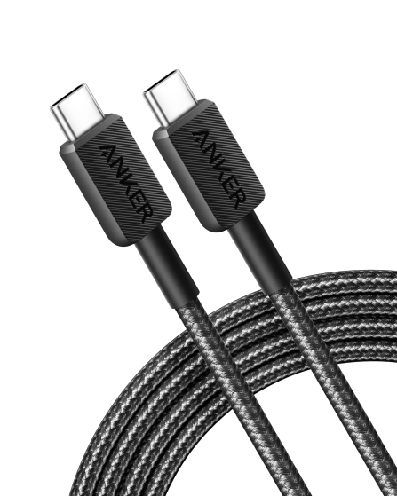 Anker 322 USB-C to USB-C Cable 60W Braided (1.8m/6ft) -Black