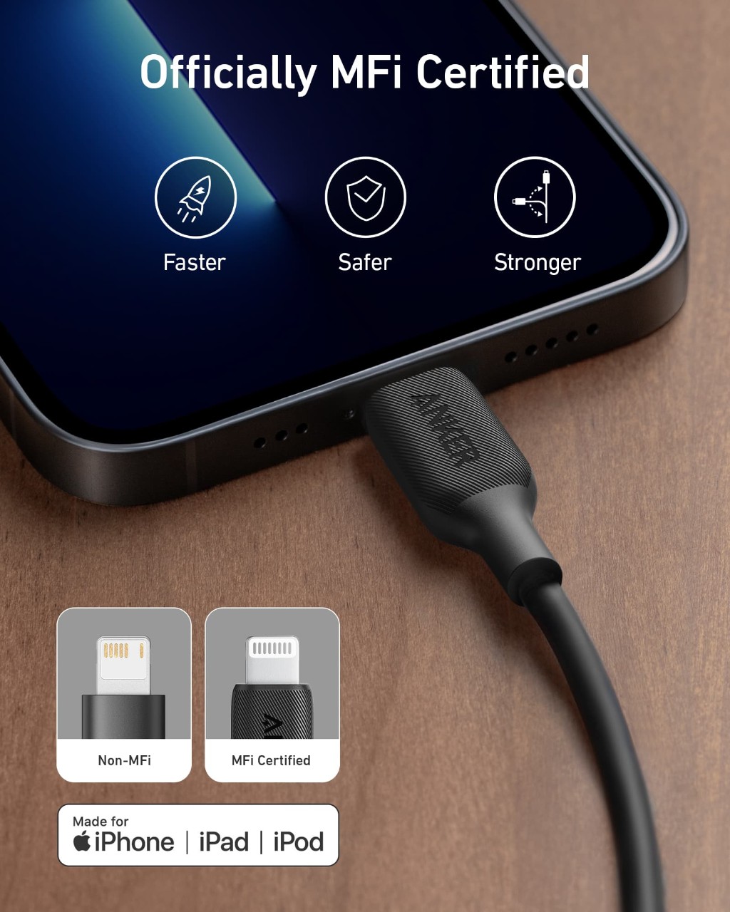 Anker PowerLine III USBC to Lightning (0.9m/3ft) - Black