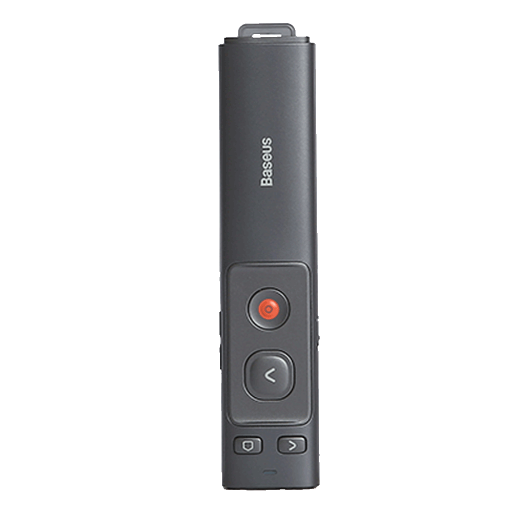 Baseus Orange Dot Wireless Presenter (Red Laser)-Grey