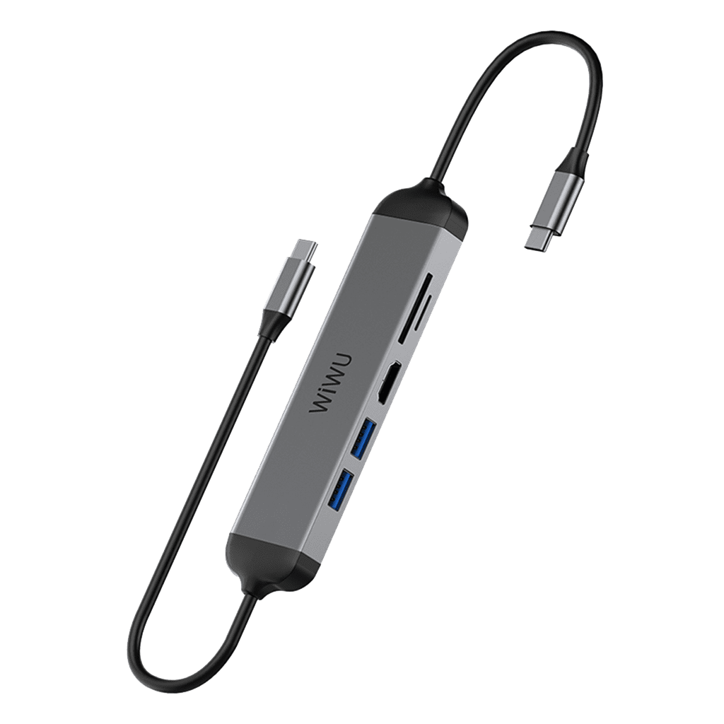 Wiwu Alpha 5 IN 1 USB-C Hub A521H - Grey