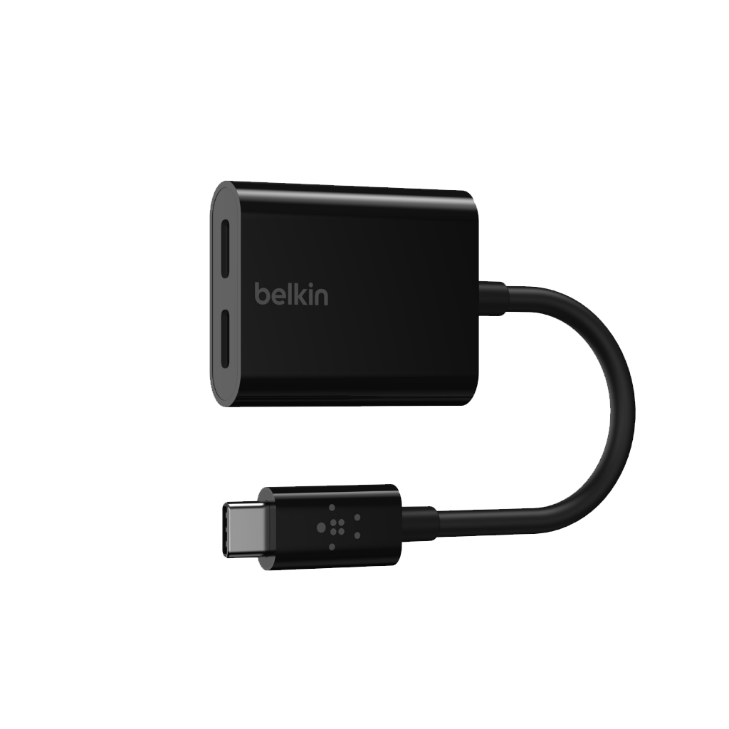 Belkin 2 Ports USB-C Audio + Charge Adapter - Black