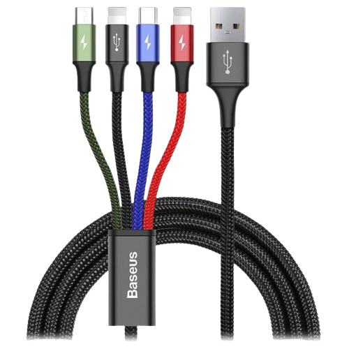 Baseus Fast 4-in-1 Charging Cable for iPhone 1.2m - Black