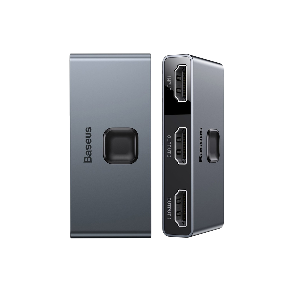 Baseus 4K HDMI Splitter Two-way Switch Digital Light Display - Space Gray