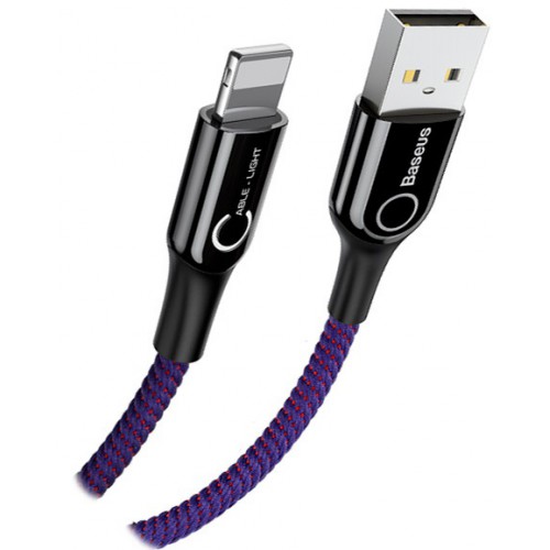 Baseus C-Shaped Light Intelligent Power Off Cable For iPhone 1m Blue