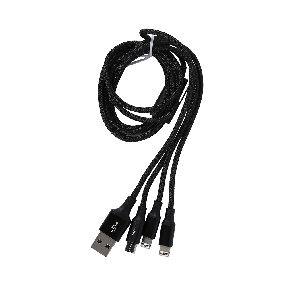 Baseus Rapid Series 3-in-1 Cable Micro+Dual Lightning 3A 1.2m Black