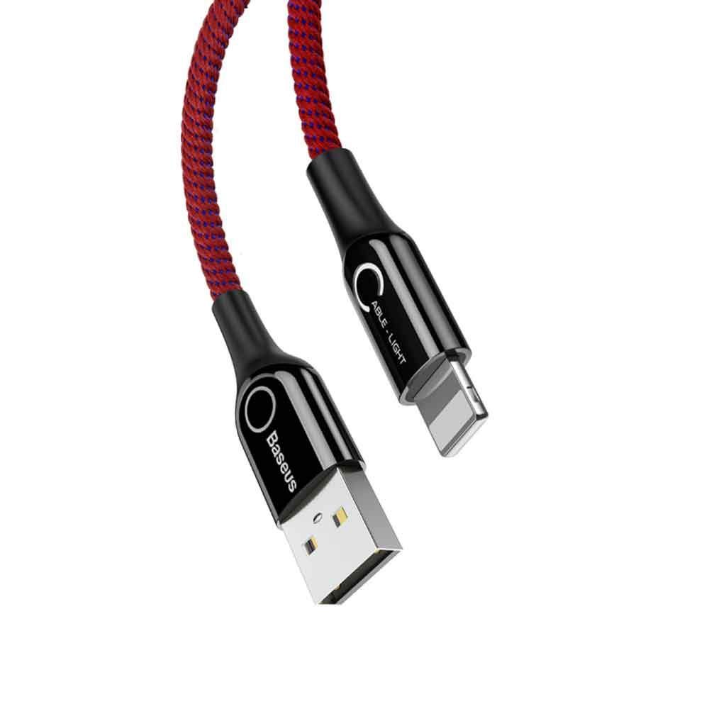 Baseus C-Shaped Light Intelligent Power Off Cable Usb For Type-C 3A 1m Red