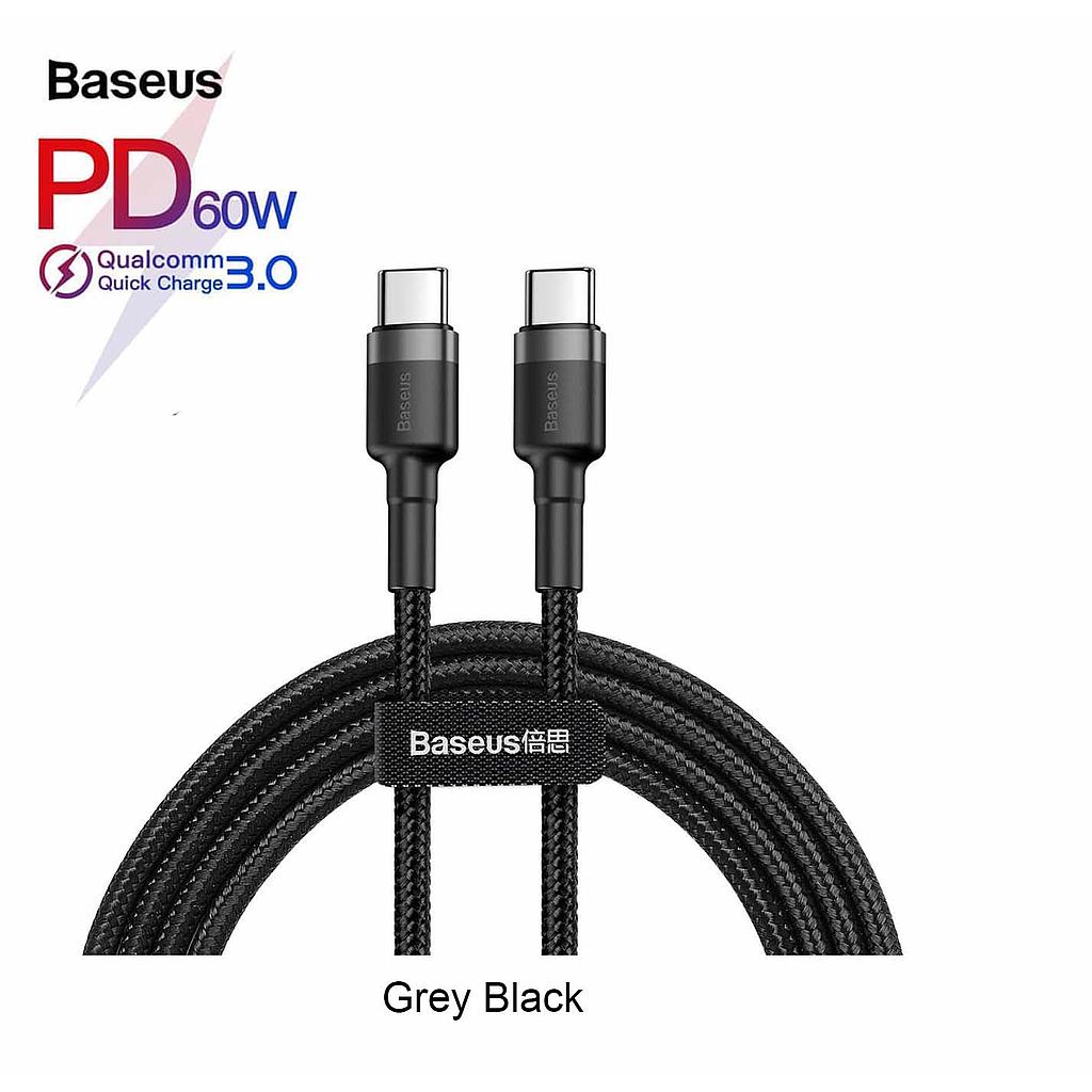 Baseus Cafule PD2.0 60W USB For Type-C Cable (20V 3A) 2m - Gray+Black