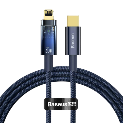 Baseus Explorer Series Auto Power-Off Fast Charging Data Cable Type-C to IP 20W 2m Blue