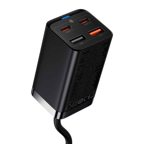 Baseus GaN3 Pro Desktop Powerstrip AC+2U+2C 65W UK 1m Black
