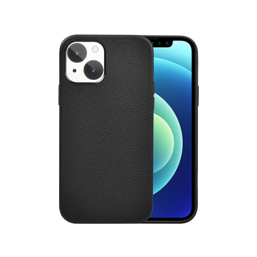 Wiwu Calfskin Genuine Leather Case For iPhone 13 (6.1) - Black