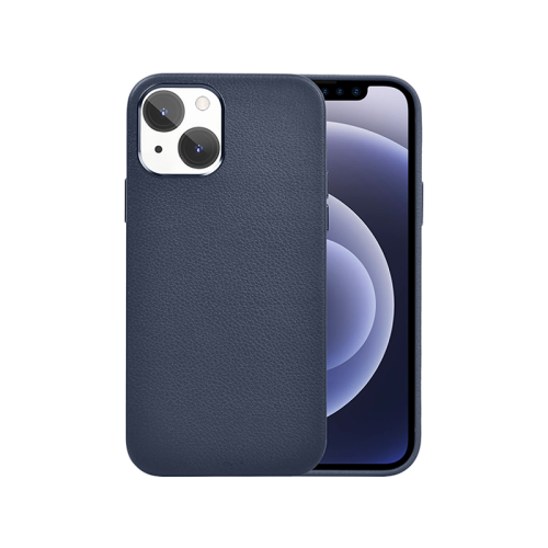 Wiwu Calfskin Genuine Leather Case For iPhone 13 (6.1) - Blue