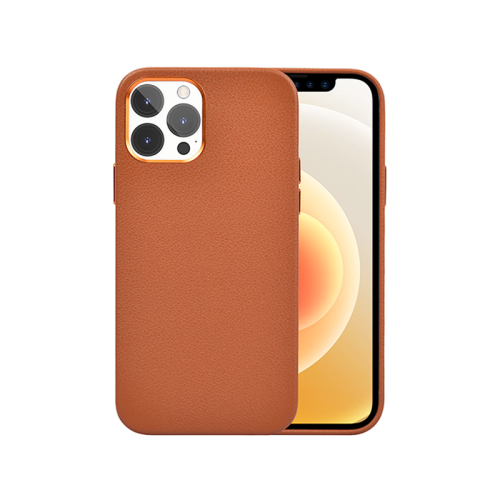 Wiwu Calfskin Genuine Leather Case For iPhone 13 Pro (6.1) - Brown