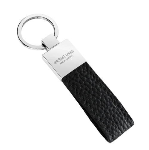 Michael Louis Pebbled Leather Holder Classic Key - Black