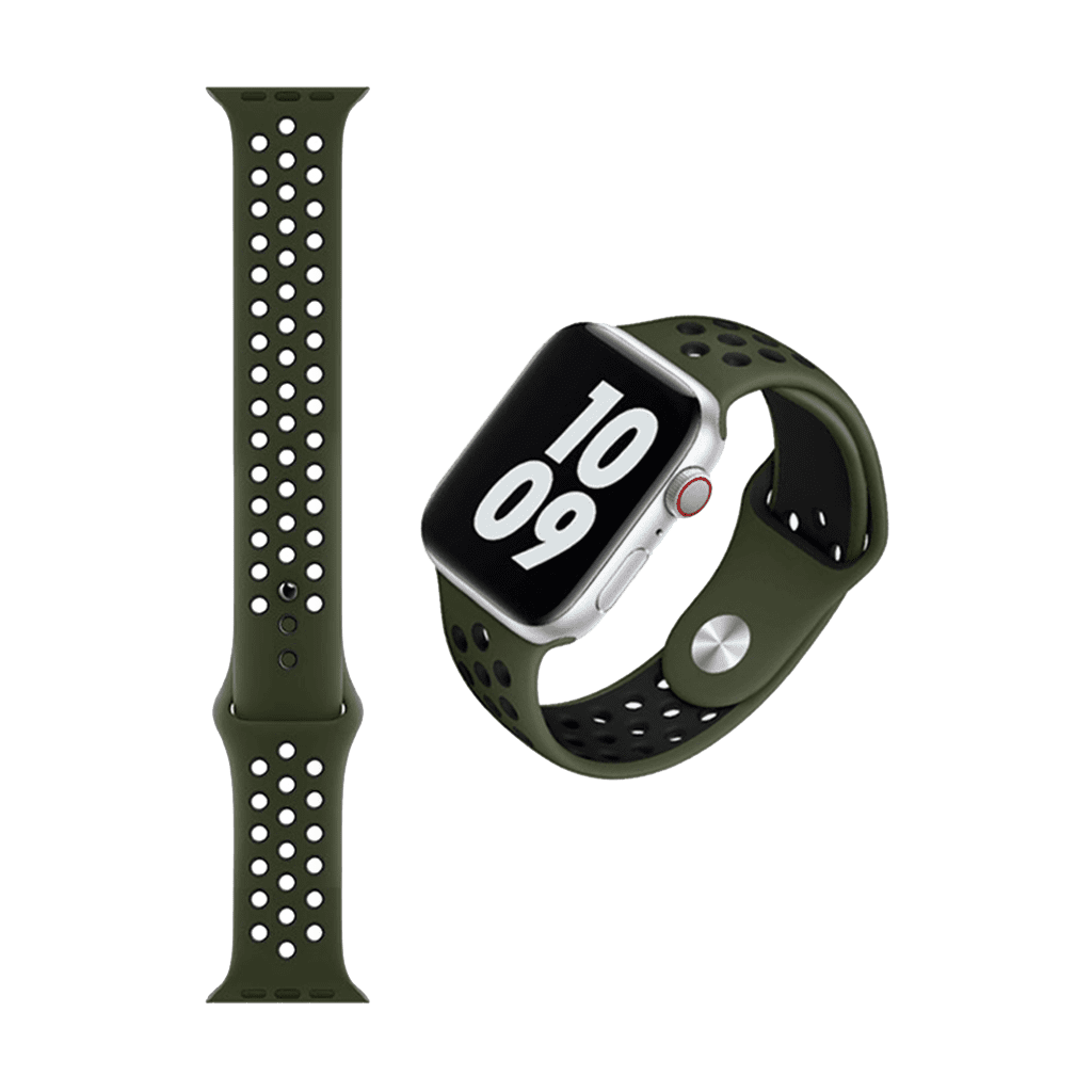 Wiwu Dual Color Sport Band Watchband For IWatch (42-44MM) - ARMY Green