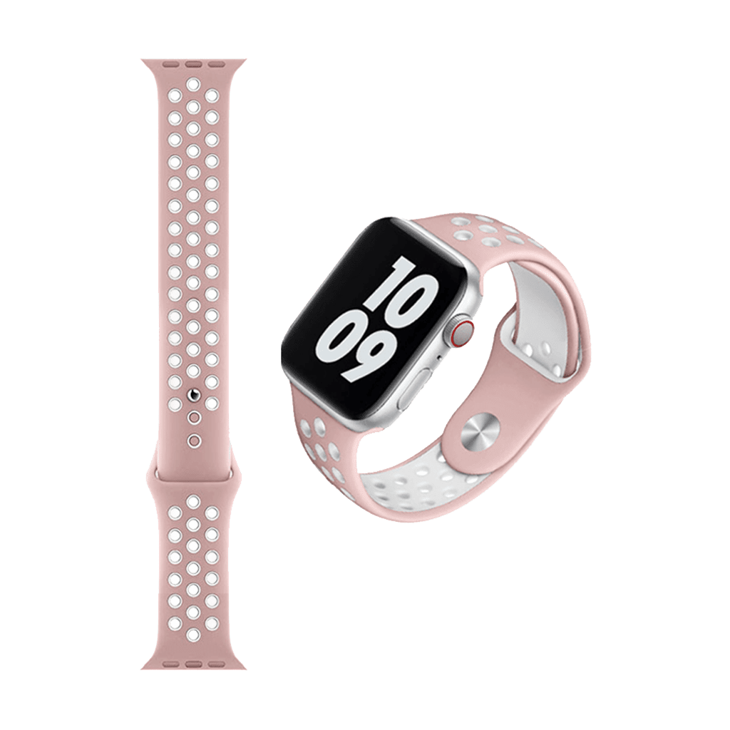 Wiwu Dual Color Sport Band Watchband For IWatch (42-44MM) - Pink/White