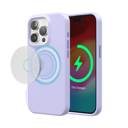 Elago iPhone 15 Pro Magnetic Silicone Case - Purple