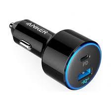 Anker PowerDrive II PD With 1 PD and 1 PIQ2.0 -  7 WixGear Magnetic Flat stick On Car Mount
