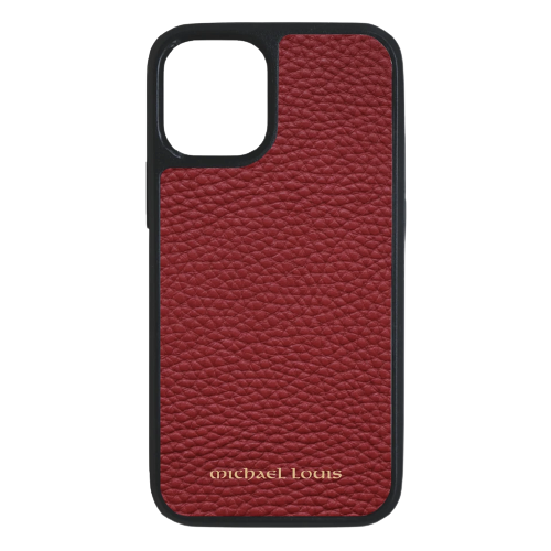 Michael Louis Pebbled Leather Case iPhone 12 Mini-Red