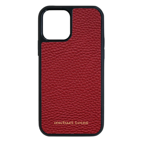 Michael Louis Pebbled Leather Case iPhone 14 Pro - Red