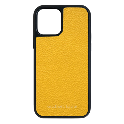 Michael Louis Pebbled Leather Case iPhone 14 Pro - Yellow