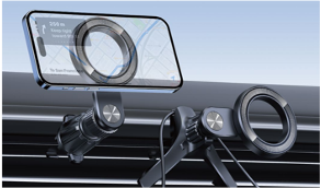 Syntech Car Mount N52 magnets + air outlet hook iron-Black