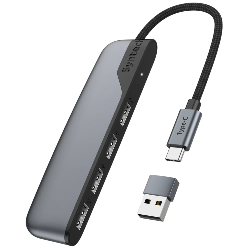 Syntech USB C to USB Hub 4 Ports - Space Gray