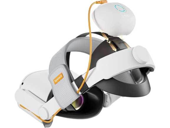 Syntech VR Elite Strap with Battery Pack Compatible with Meta/Oculus Quest 2 - White