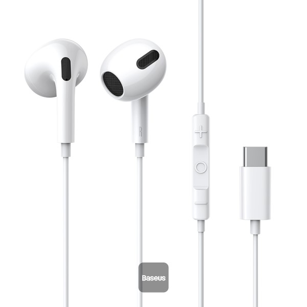 Baseus C17 Enock USB-C lateral in-ear Wired Earphone - White