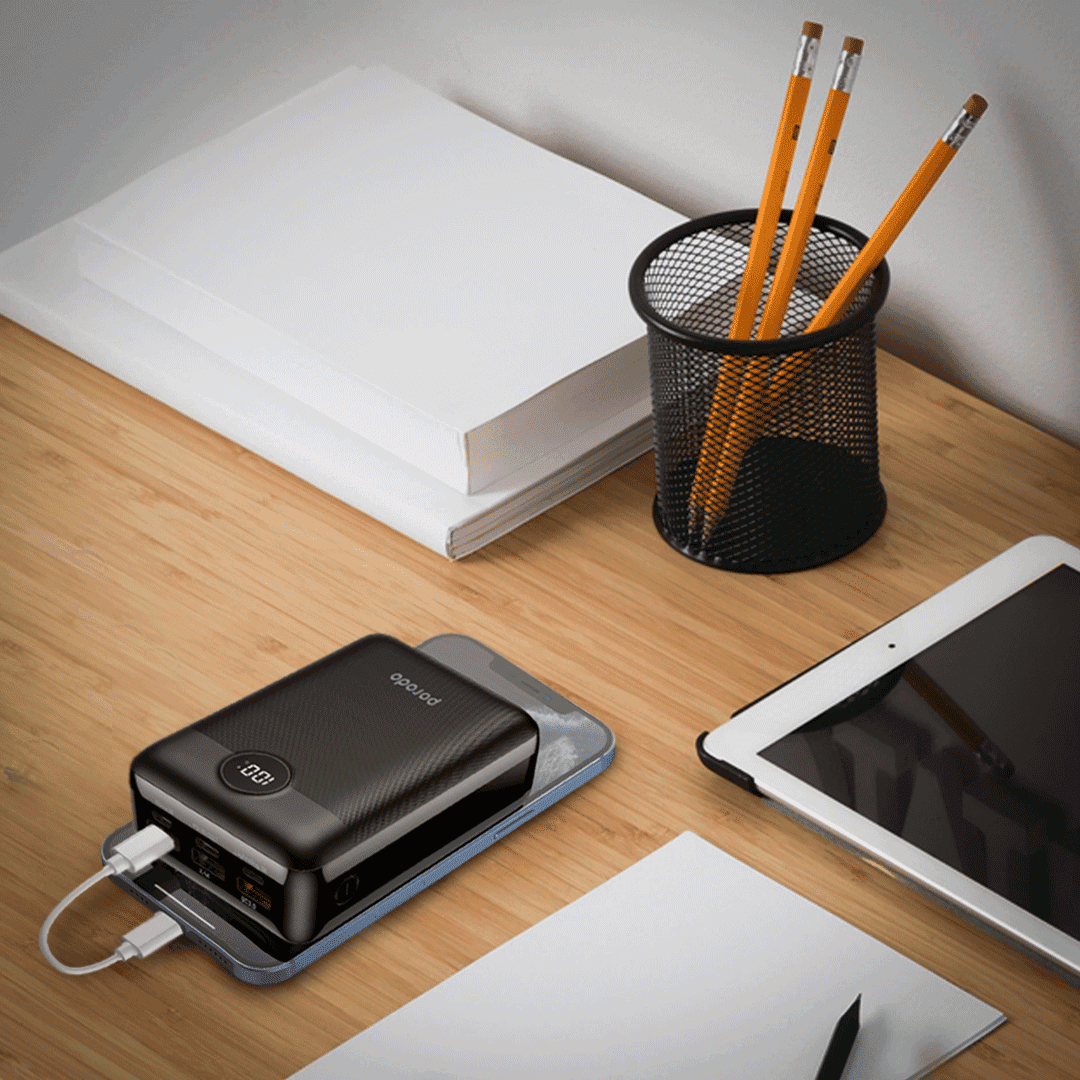 Porodo Super Compact  20W PD & QC3.0 Power Bank 30000mAh - Black