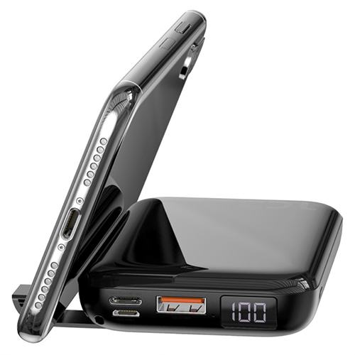 Baseus Mini S Bracket 10W Wireless Charger Power bank 10000mAh 18W Black