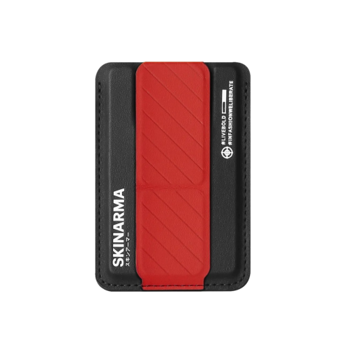 SkinArma Kado Mag-Charge Card Holder With Grip Stand - Black Red