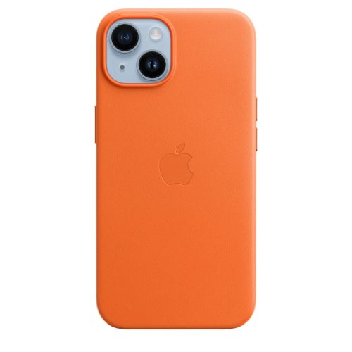 Apple iPhone 14 Leather Case with MagSafe - Orange