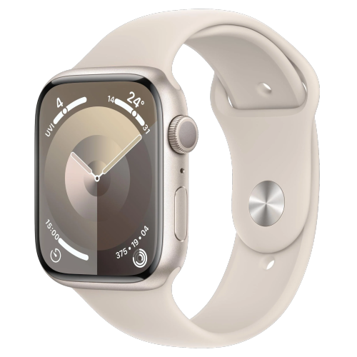 Apple Watch Series 9 GPS 45mm Starlight Aluminium Case with Starlight Sport Band - S/M