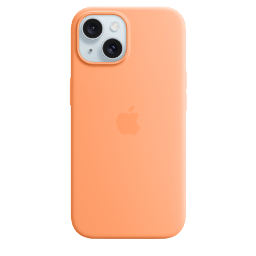 Apple iPhone 15 Silicone Case with MagSafe - Orange Sorbet