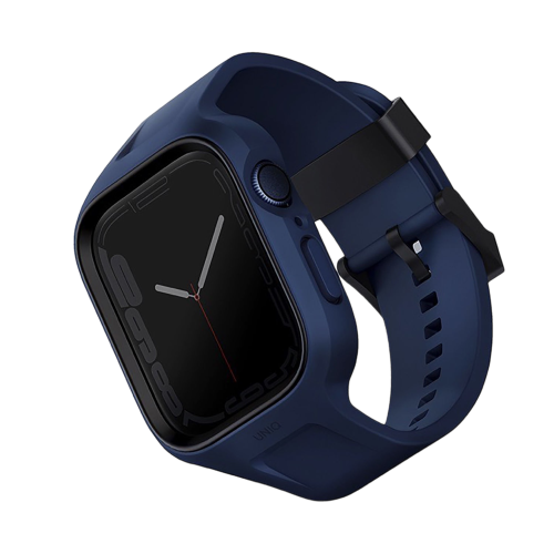 Uniq Monos 2-in-1 Apple Watch Strap With Hybrid Case 45/44mm - Marine Blue (Blue)
