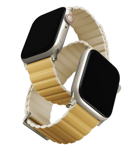 Uniq Revix Premium Edition Reversible Magnetic Apple Watch Strap 49/45/44/42mm - Canary (Canary Yellow/ivory)