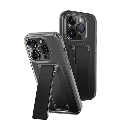 Uniq Hybrid Iphone 15 Pro 6.1 Heldro Mount With Stand - Vapour (Smoke)