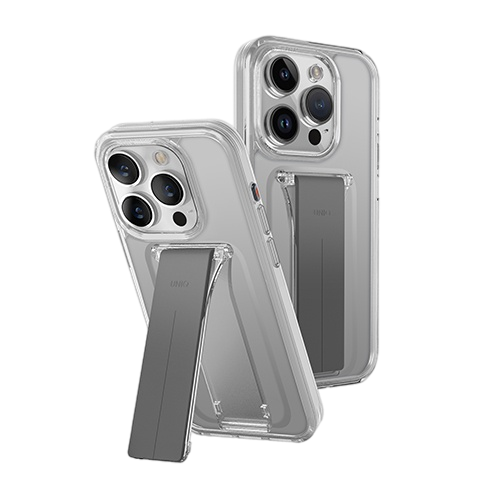 Uniq Hybrid Iphone 15 Pro Max 6.7 Heldro Mount With Stand - Lucent (Clear)