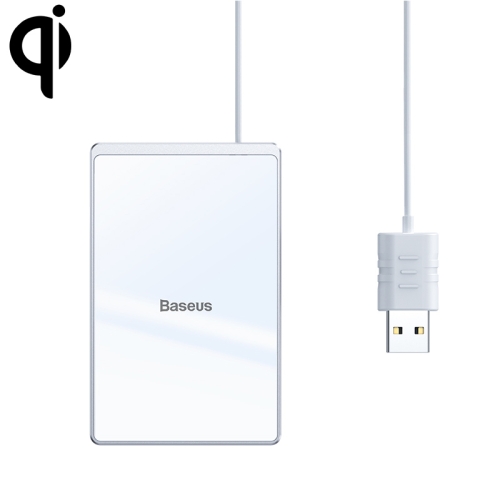 Baseus Card Ultra-Thin Wireless Charger 15W with USB Cable 1m - Silver/White