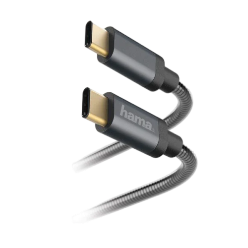 Hama Type-C to Type-C Charging-Data Cable 1.5 m Metal Anthracite