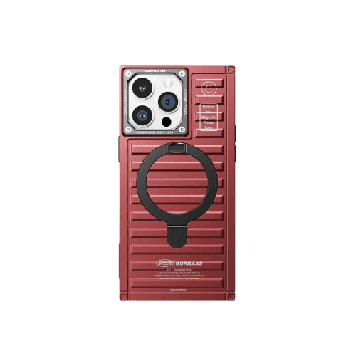 WEKOME WPC-033 Gorillas Series Magnetic Phone Case Solid Dark Red Oil Electroplated For Iphone 15 Pro Max