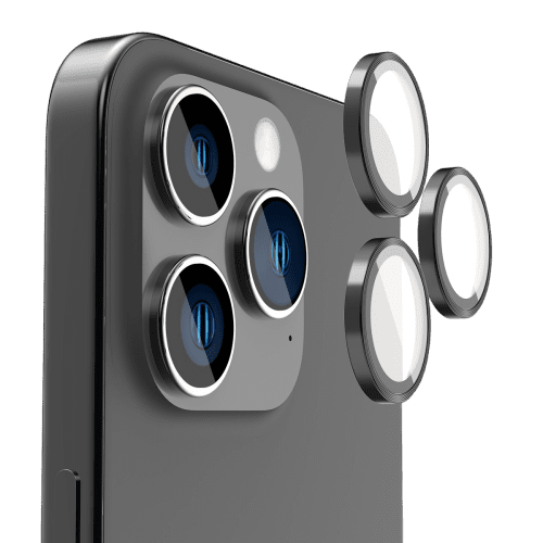 Araree C-Sub Core MR Indiviual Metal Ring Camera Lense Protector Glass For IPhone 15 Pro / 15 Pro Max (3 Camera Ring) - Clear