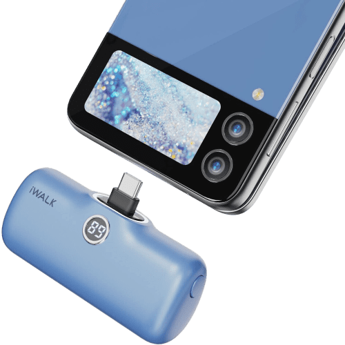 Iwalk Linkme Pro Fast Charge 4800 Mah Pocket Battery Type-C With Battery Display - Blue