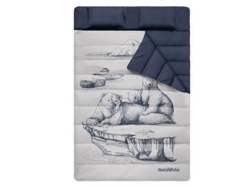 Naturehike Double Sleeping Bag Pattern With Pillow - Polar Bear (185+30)*145