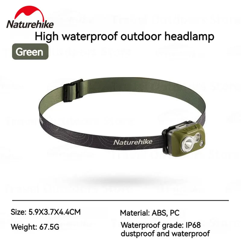 Naturehike Outdoor Headlights- Green (Without Dry Battery)