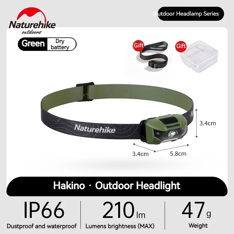 Naturehike Outdoor Headlights - Green (Without Dry Battery)