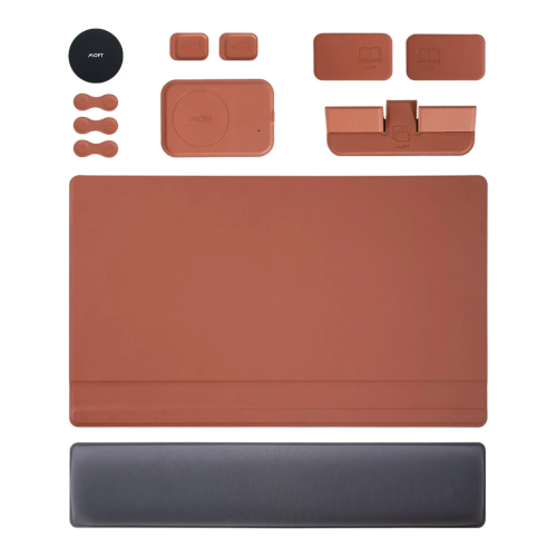 MOFT 10 in1 Smart Desk Mat+Digital Set- Nondigital Set - Sienna brown
