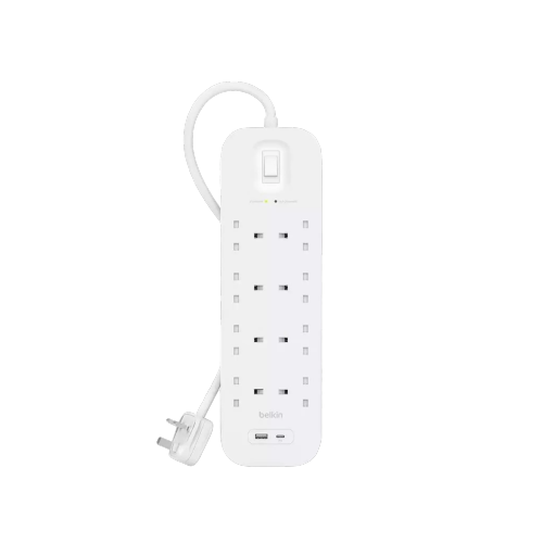 Belkin 8-outlet Surge Protector 18W, USB-A & USB-C Ports, 2M cord