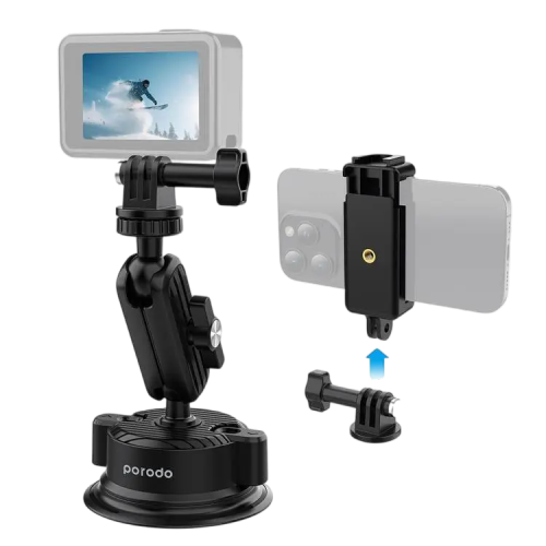 Porodo Phone & Camera Mount Indoor & Outdoor USE Black