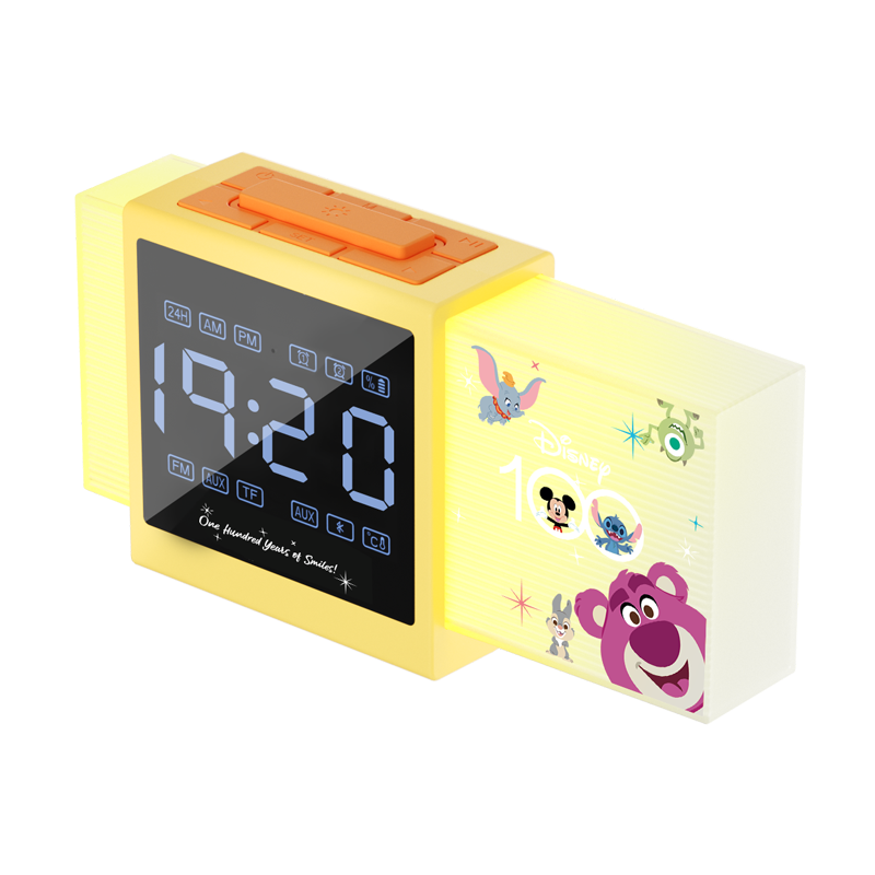 Disney D100 Series Bluetooth Alarm Clock Speaker Yellow